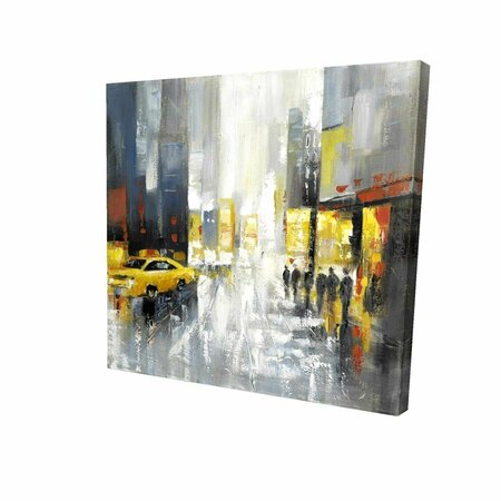 FONDO 12 x 12 in. Rainy Busy Street-Print on Canvas FO2791134